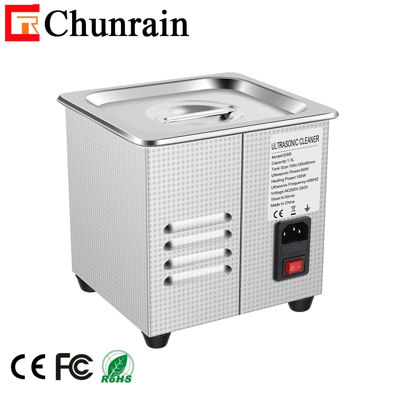 Small Digital ultrasonic cleaner jewelry denture nozzle CR-009 60W 1.3L