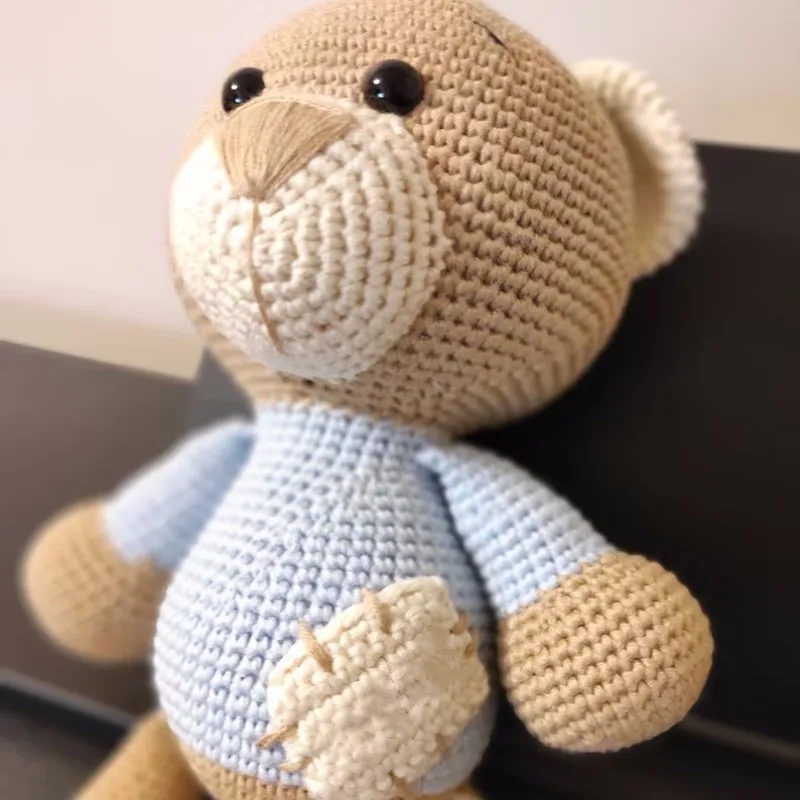 Hot sales soft stuffed crochet animal kit kids toys OEM custom cute stuffed animal crochet teddy bear for baby gifts