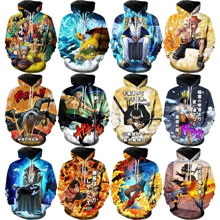 sudadera con capucha de tamano grande para hombre men fashion 3D digital print on sweatshirts hoodies one piece hoodie anime