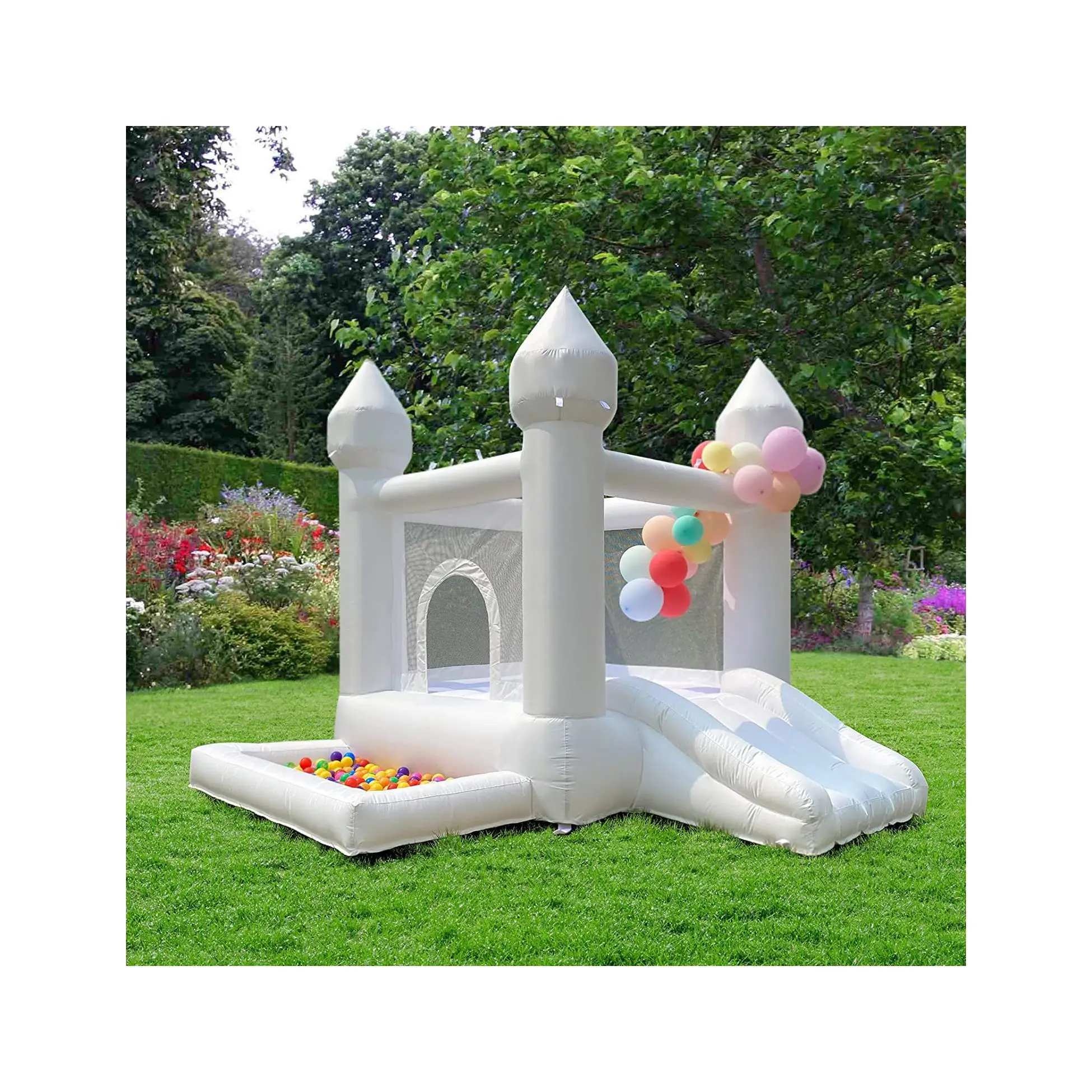 2024 new arrival Inflatable bounce house kids trampoline white trampoline bouncing inflatable trampoline slide castle
