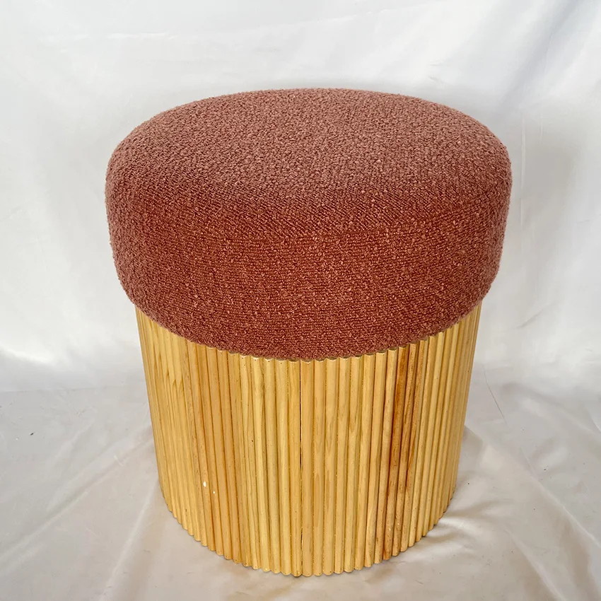 Round Storage Ottoman Storage Velvet Ottoman,Fabric Stool Ottoman