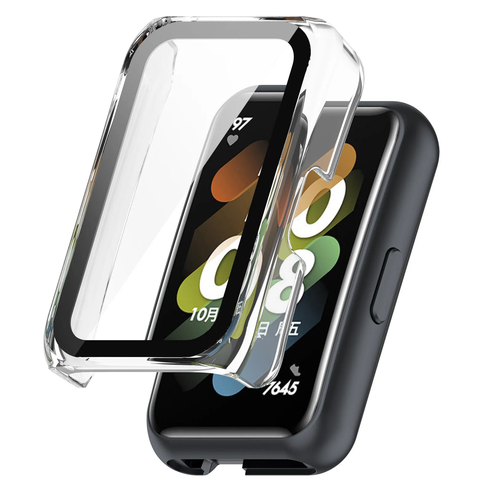 QIMAN Screen Protector Cover For Huawei Band 7 6 Watch Fit Mini Honor Band6 Band7 Full Protective PC Glass Watch Protective Case
