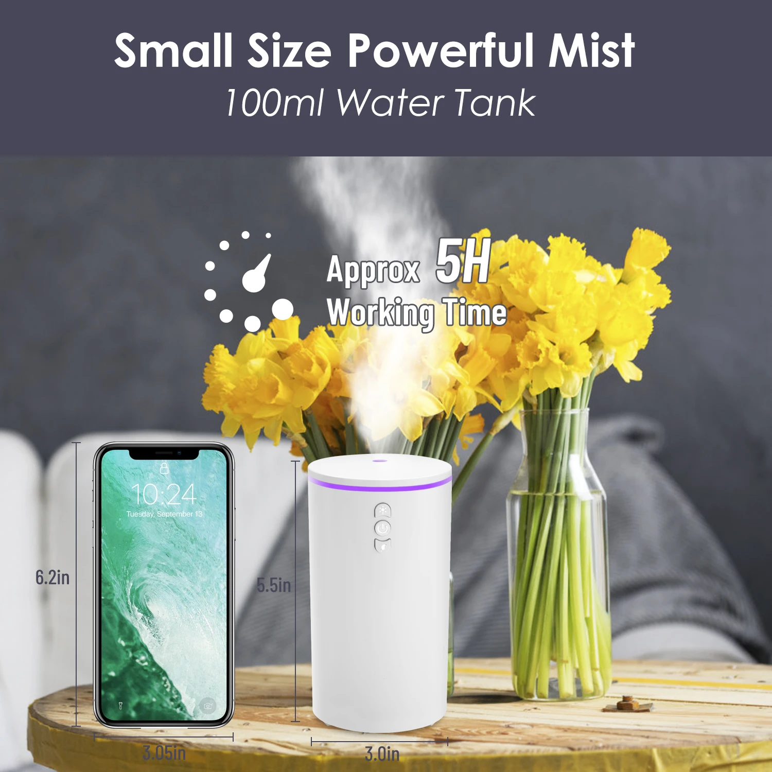 Customized Portable Car Diffuser Mini Humidifier Essential Oil Diffuser Car Air Freshener Aromatherapy Diffuser