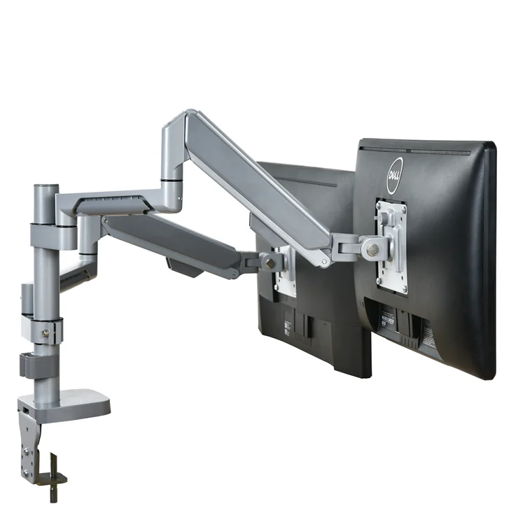 Ergonomic Rotary Adjustable Height USB Phone Charging OEM ODM Aluminum Gas Spring Monitor Dual Arms