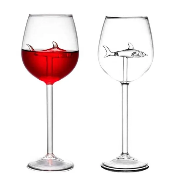 Shark Wine Glass Goblet With Box-Fun Novelty for Wine Lovers Party Christmas Halloween And Celebration