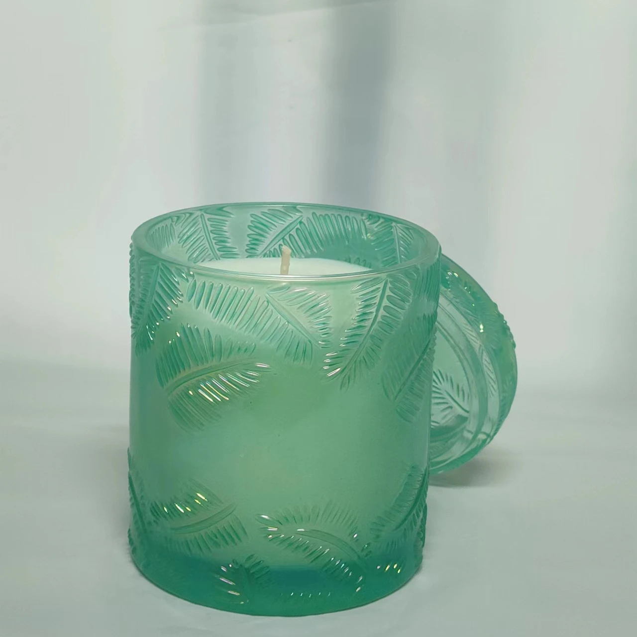 Candle Manufacturer New Design Shape of leaf  Glass Jar Scent Candle