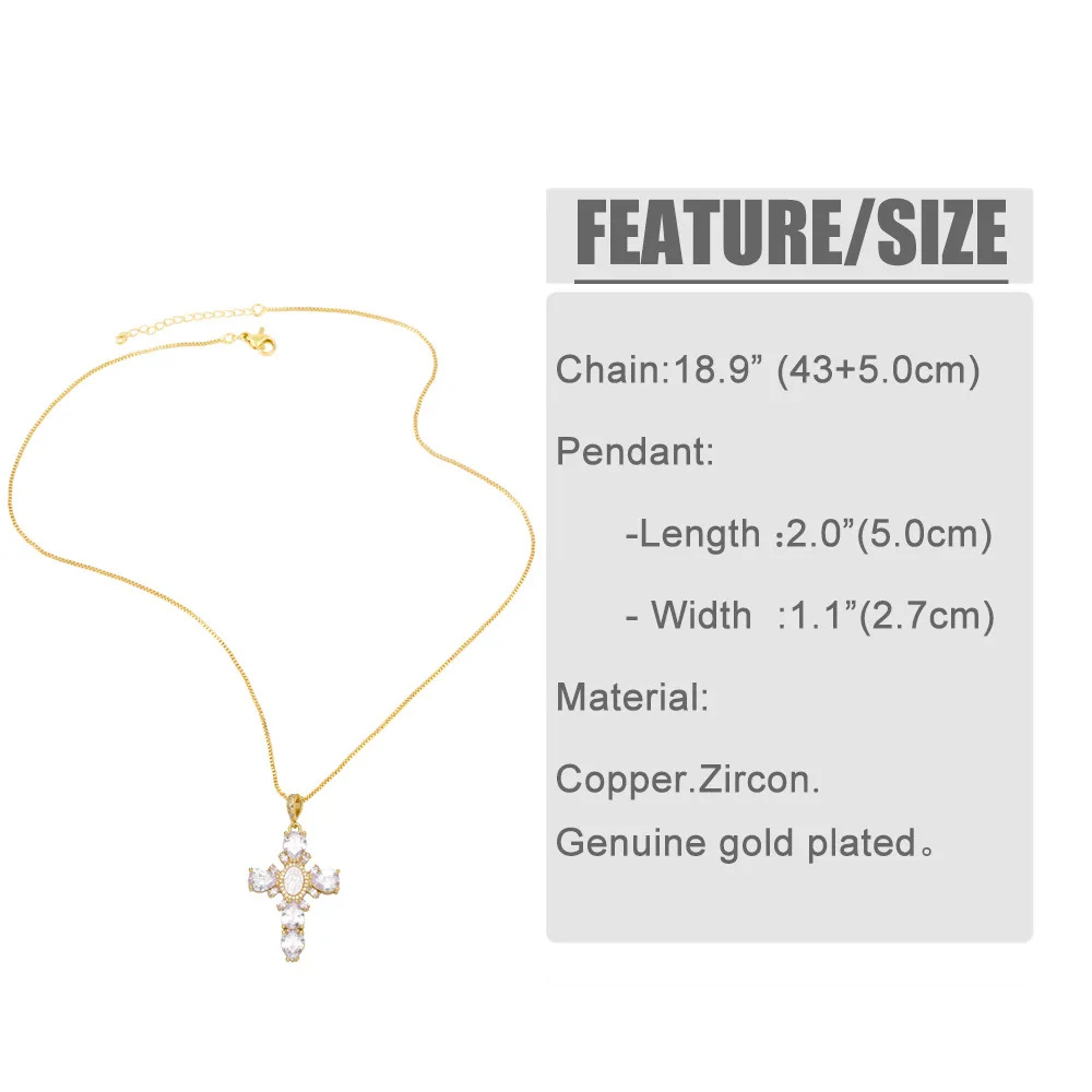 Luxury cz diamond zircon pave cross pendant virgin mary necklace jewelry for girls