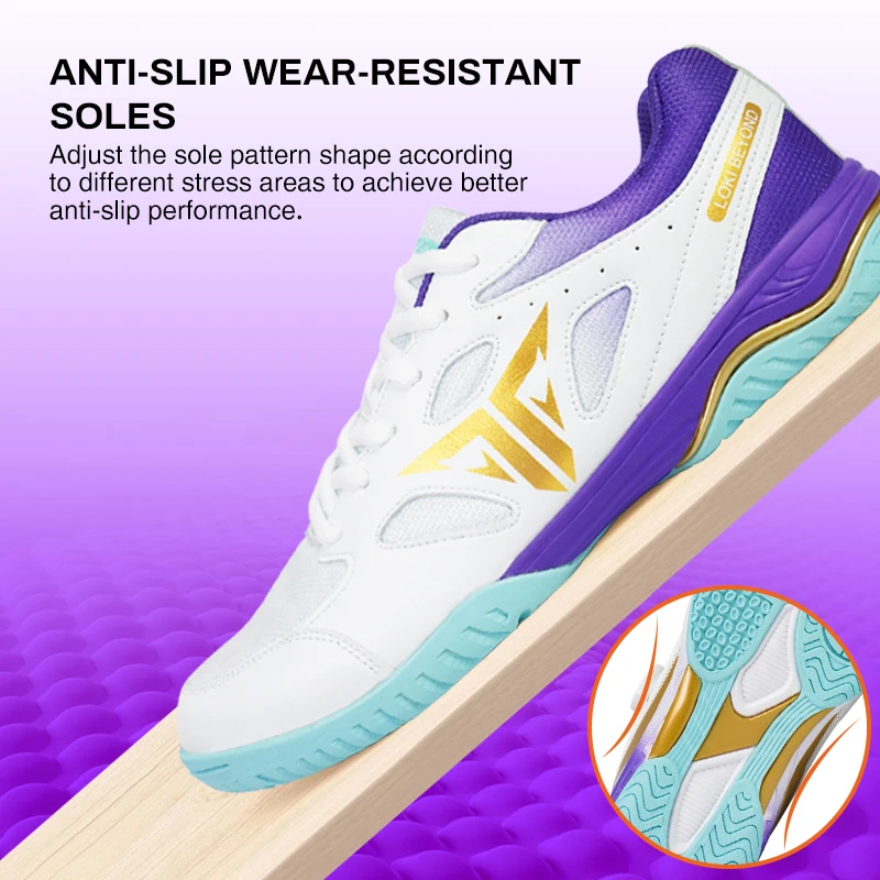 Loki High Quality Telson Microfiber Leather Breathable and Wear-Resistant Badminton Table Tennis Shoes