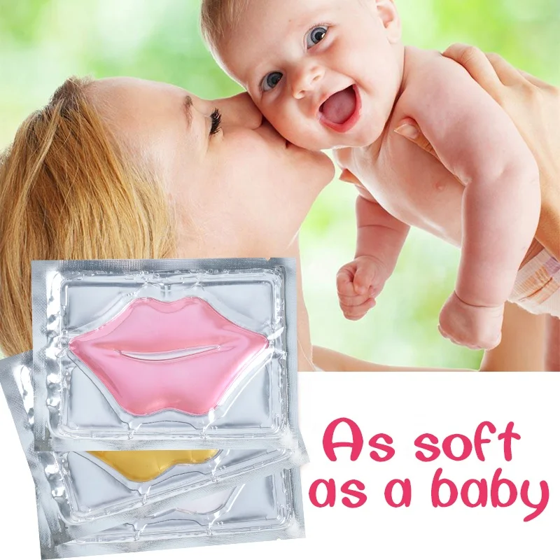 Заводская Продажа, листовая маска для губ, патчи, увлажняющее средство для морщин, гель для ухода за губами, веганская коллагеновая розовая кристаллическая маска для губ