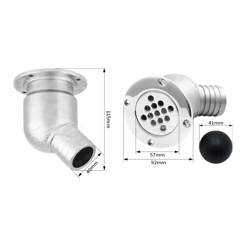 Little Dolphin Manufacture Stainless Steel 316 Boat Floor Drain Boat Strainers Water Drain Plug