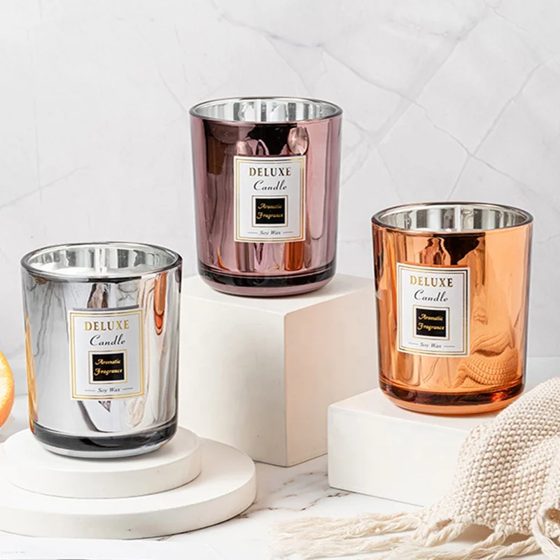 8oz glass candle holders lanterns and clear candle jars with lid empty container jars and boxes luxury