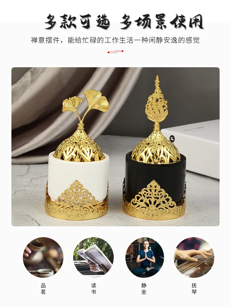 Luxury Hollow Portable Arabic Incense Burner Middle East Muslim Small Resin Craft Burner Incense Mubkhar Censer Ramadan Decor