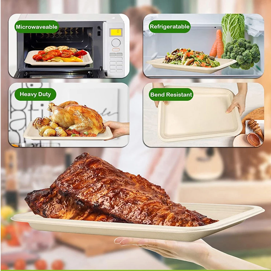 Disposable 100% Biodegradable Pla Foam Frozen Food Use Tray