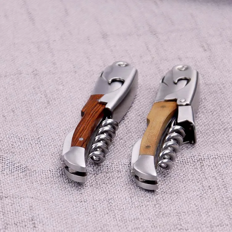 Premium Wood Handle Bottle Opener and All-in-one Sommelier corkscrew waiters corkscrew with nature olive  handle