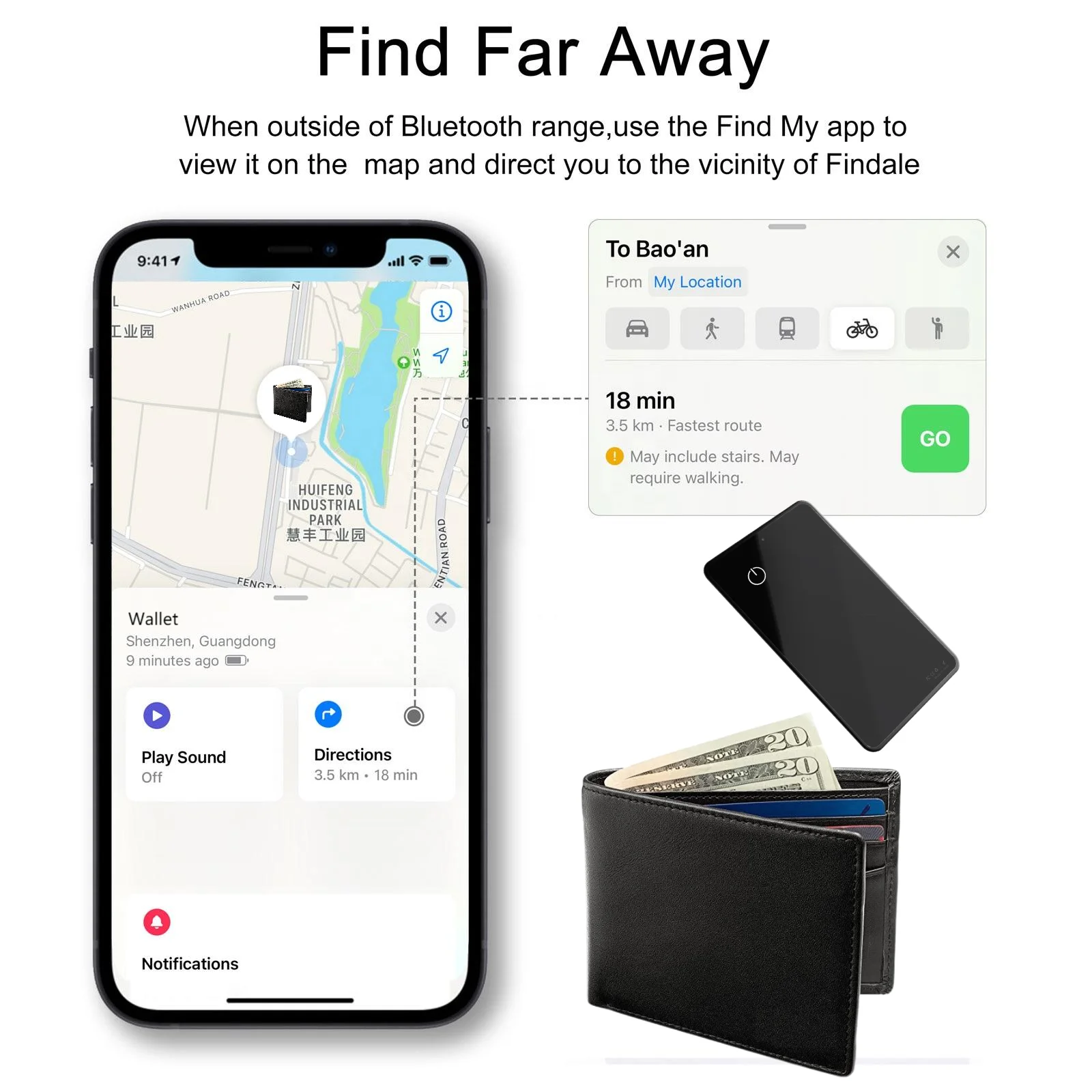 Air Smart Ultra Thin Card Find My Credit Card Finder Item Locator Slim Tag AirTag Tracker Locator for Your Wallets Backpack Bag