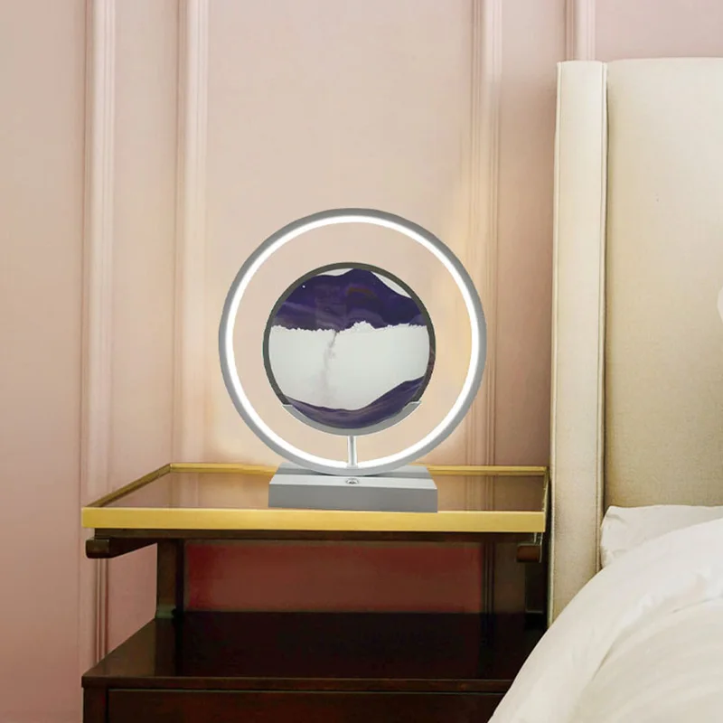 Dynamic Quick Sand Lamp Dimmable 3D Led Flowing Table Lamp Touch Control Rgb Quick Sand Lamp Dyn