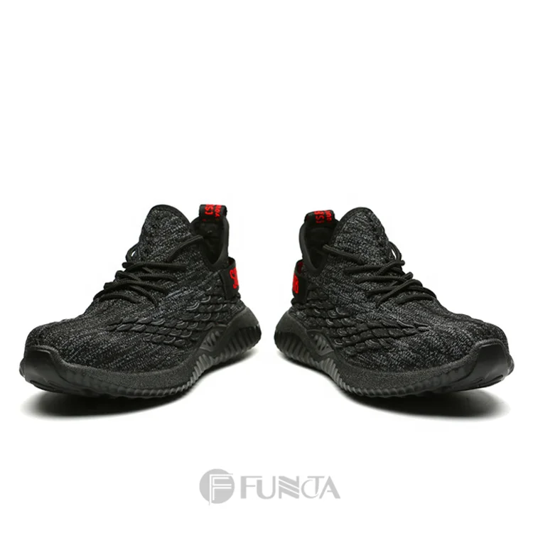 FUNTA summer low cut In Stock Breathable flykniting large size industrial shoe sport long safety shoes steel toe