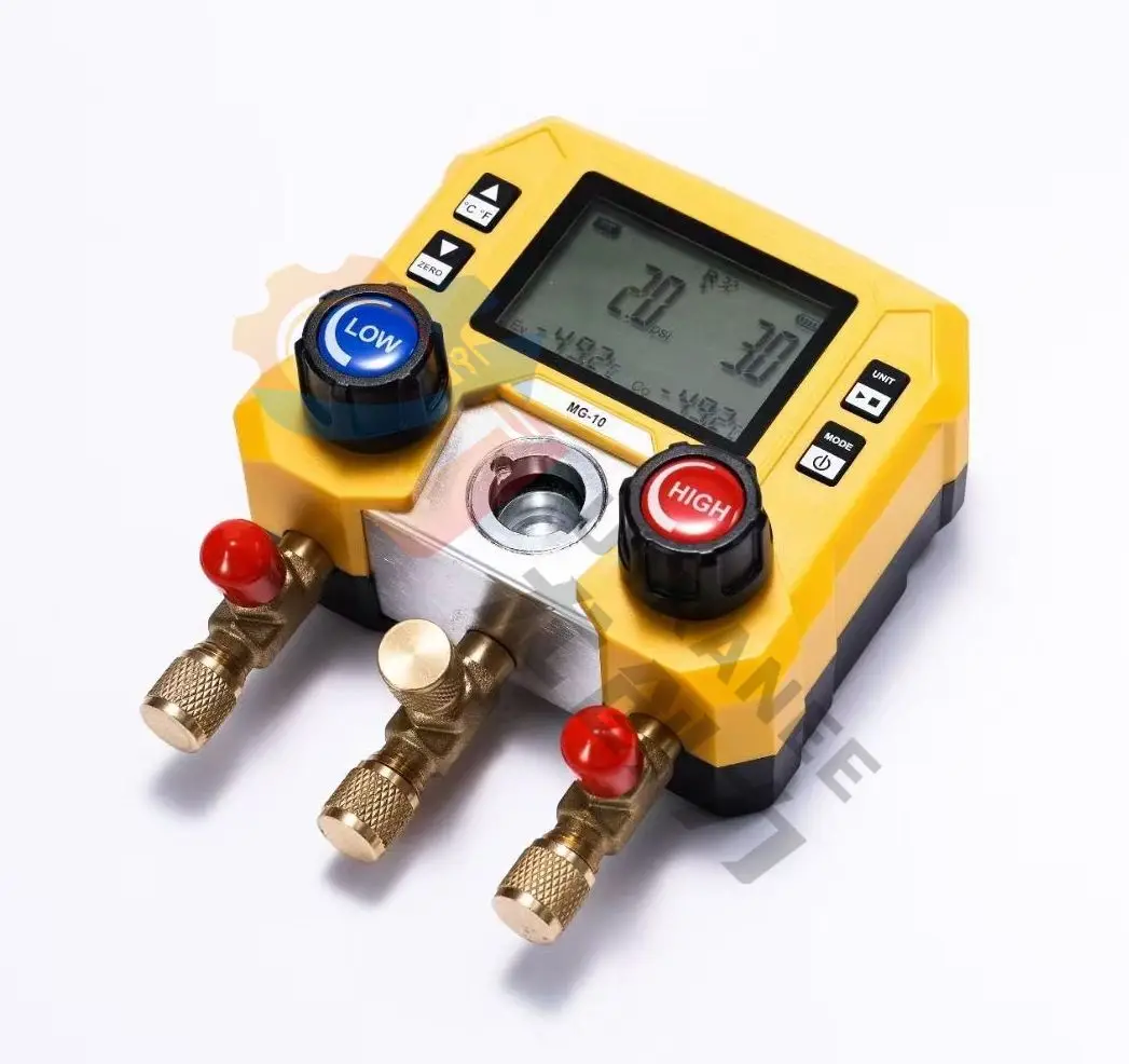 mini portable MG-10 digital refrigerant pressure Gauge HVAC Digital Manifold Gauge for 88 Refrigerant Gas adapter charging hose