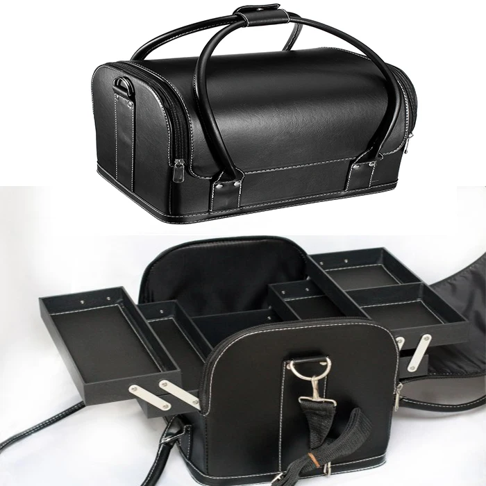 Чехол для макияжа из искусственной кожи с длинной ручкой и прочным тонизирующим косметическим набором для лосьона, чехол с логотипом из искусственной кожи, Женский чехол