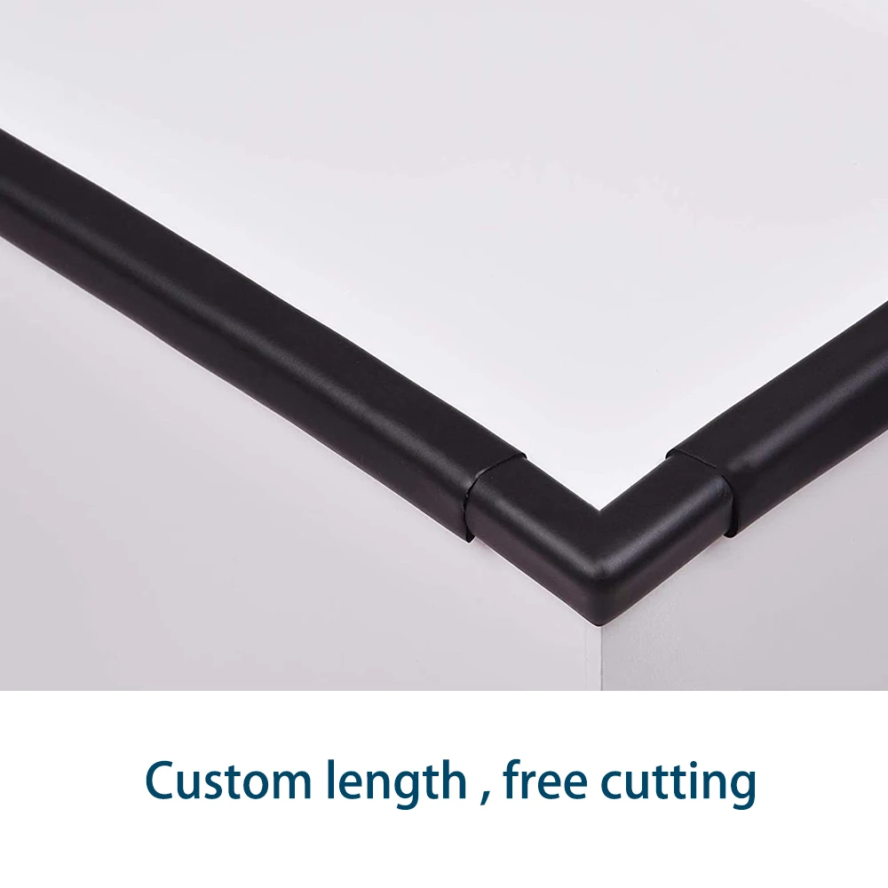 4.5m/14.76ft Mini Edge Protection Strip+4 Corners+1 Door Stoppers Safety Bed NBR Rubber Furniture Edge Protector