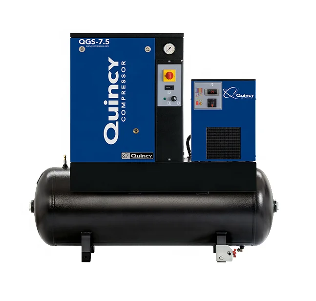 
 Воздушные компрессоры Quincy, низкая цена, QGS 7,5 HP, бесшумный роторный винтовой воздушный компрессор с фильтром и сушилкой  