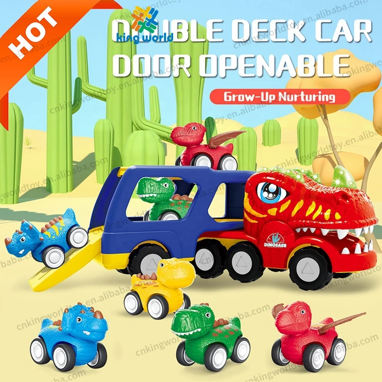 Toddler Car 5-in-1 Dinosaur Vehicle Trucks Toys with Sounds & Lights Toys for Boys Dinosaur Toys for Kids