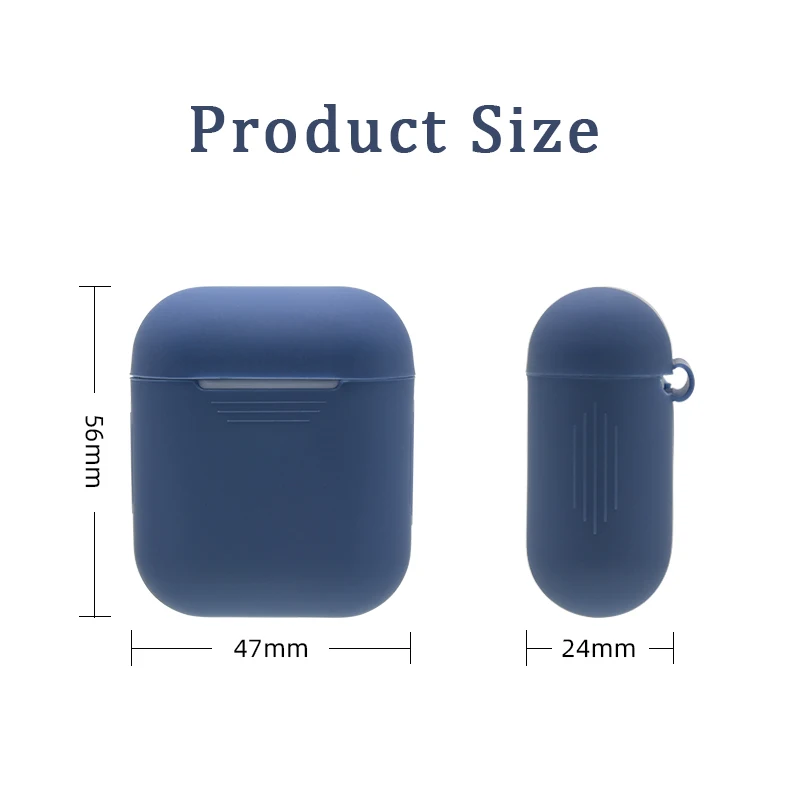 
For AirPods Case Silicone Thicke Matte Shockproof Antifall Protective Silicone Case Cover For Airpods 1 2 