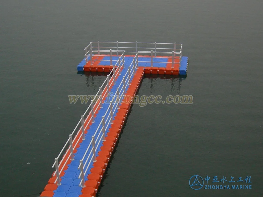 plastic HDPE floating pontoon bridge jet ski dock jetty platform