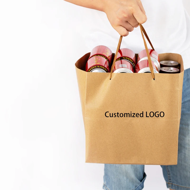 Custom Logo Shopping Various Color Blank Clothing Shoe Oem Kraft Wedding Gift Packaging  Paper Gift Bags With Handle