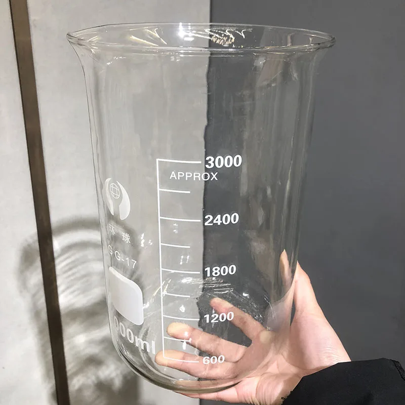 Лабораторный боросиликат, термостойкий, 50 мл, 100 мл, 250 мл, 1000 мл, 2000 мл, 3000 мл, 5000 мл, стеклянный стакан с напечатанными градиентами