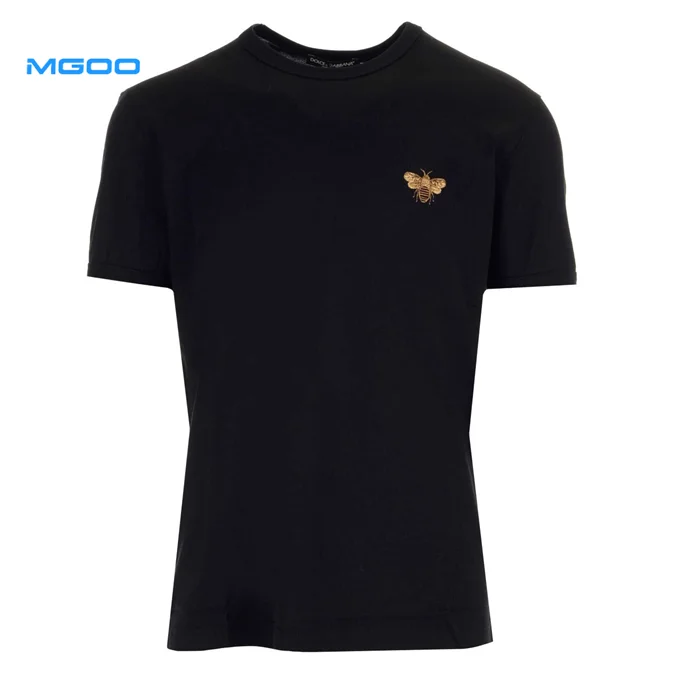 MGOO Cotton Blank Unisex T-shirt 220gram Men T shirt Logo Embroidered T-Shirt Custom  Tees