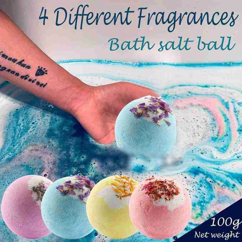OEM Private Label Organic Bath salt ball Handmade SPA Salt Soap Bubble Shower Bombs Ball Body Cleaner