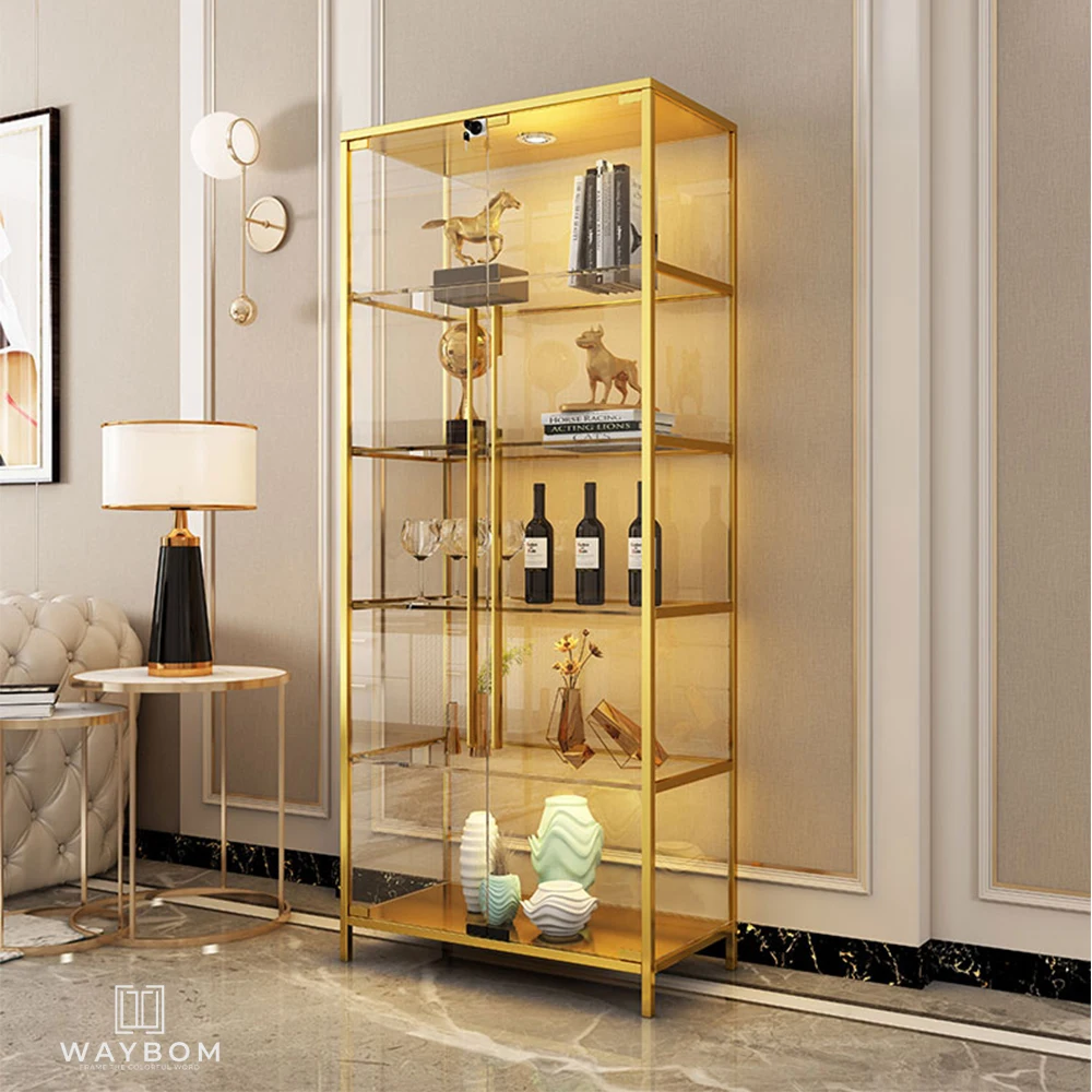 Waybom Wall Mounted Glass Curio Display Cabinet