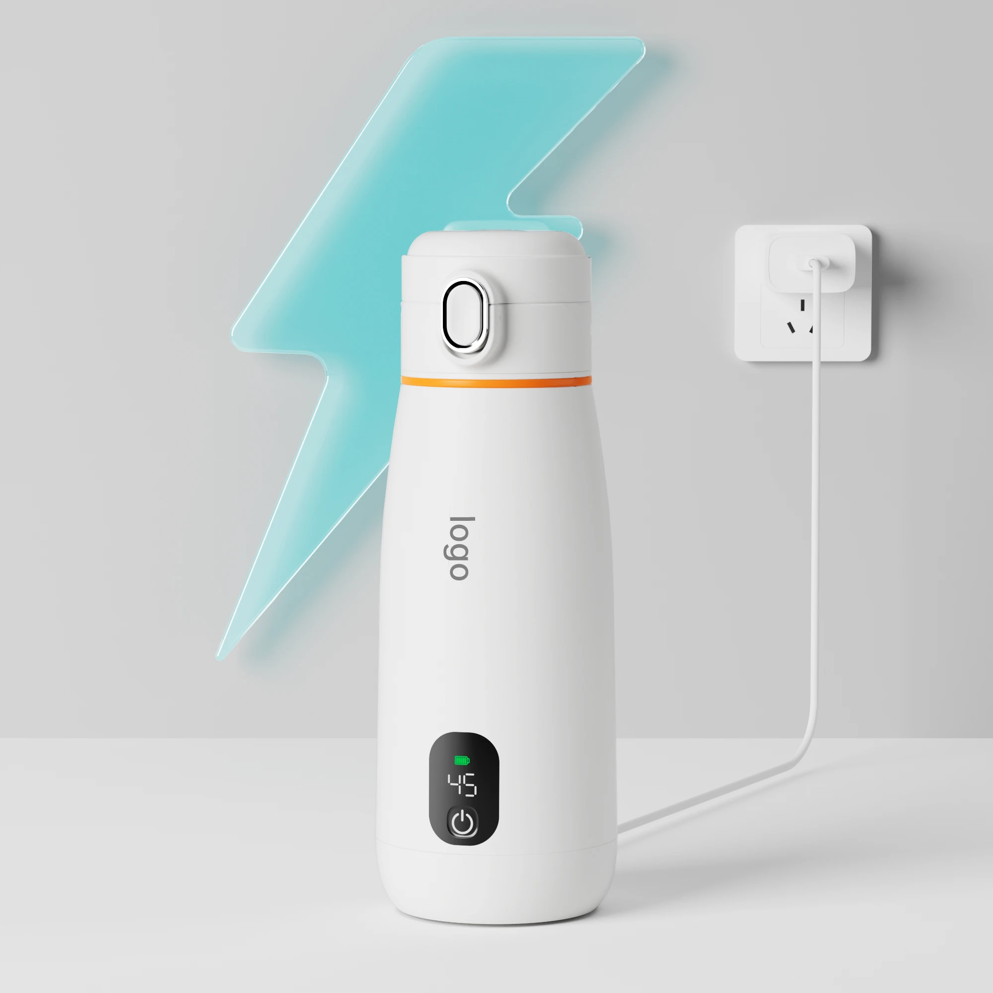 Portable Milk Warmer with Super Fast Charging and Cordless, Instant breastmilk, Formula or Water Warmer with 10 Ounces Big Capac