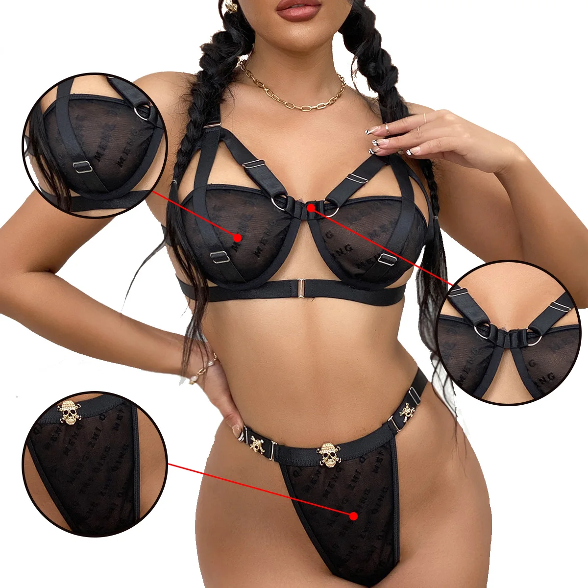 Wholesale Women Full Bodysuits Female Underwear Girls Bra Panty Set Erotic Two Piece Lingerie Set 2022
