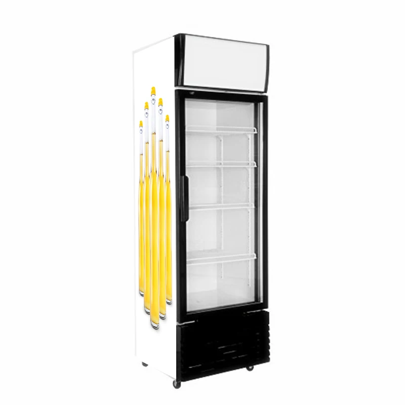 Vertical bar fridge with R600a gas upright Bar beer display cooler cold drinks refrigerator