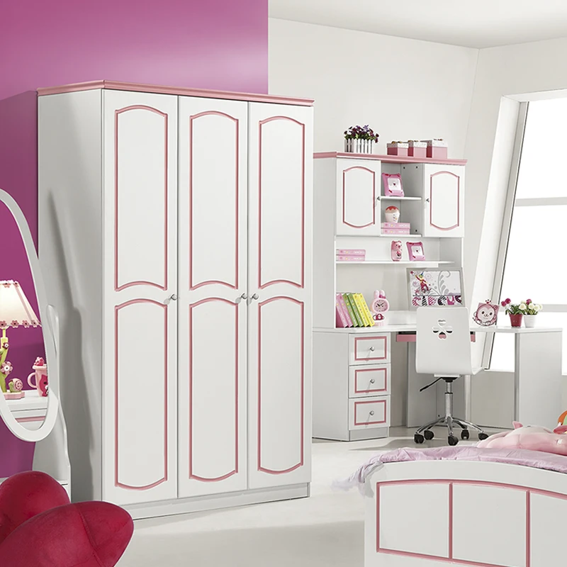 High Quality Modern Single Wooden Children Bed Home Luxury Wood Frame Full Kids Bedroom Furniture Set For Girls