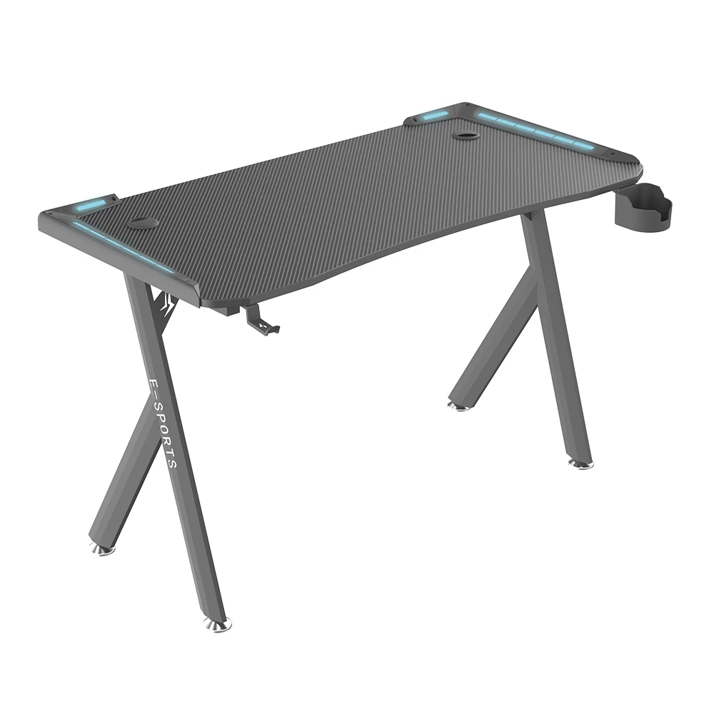 Wholesale Computer Desk for Gamer in  Low Price Z-Shaped Gaming Table with Cup Holder