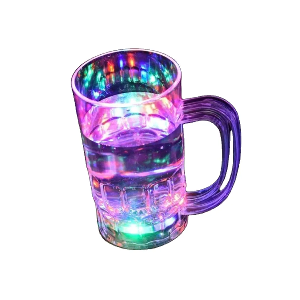 Factory Customized Luminous glass Led Glowing Water sensor cold light water cup colorful luminous LED flash cup bar KTV