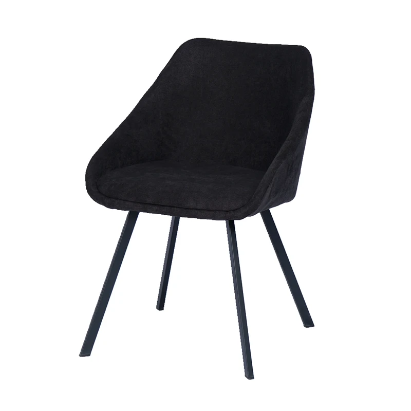 Nordic style modern comfortable padded seat velvet armchair fabric dining chair for home office lounge restaurant kitchen use