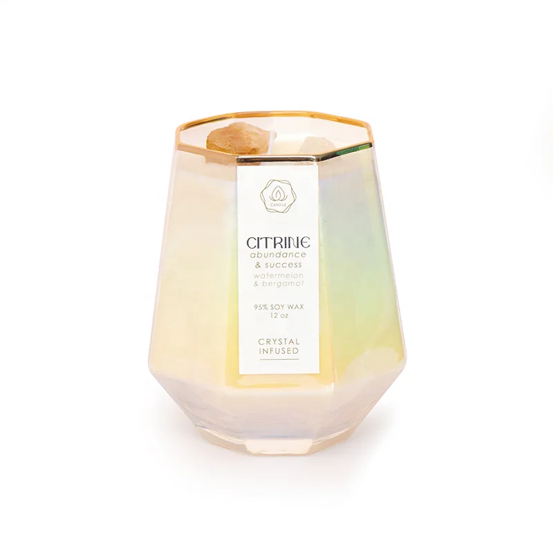Custom Crystal Scented Candle Aromatherapy Spiritual Luxury Private Label Scented Candles Long-Lasting Fresh Air Smokeless