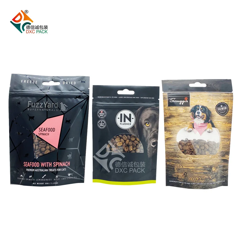 
5kg 20kg Custom Printing Aluminum Foil Reusable Pet Food Packaging Bags Flat Bottom Pouch For Dog Food 