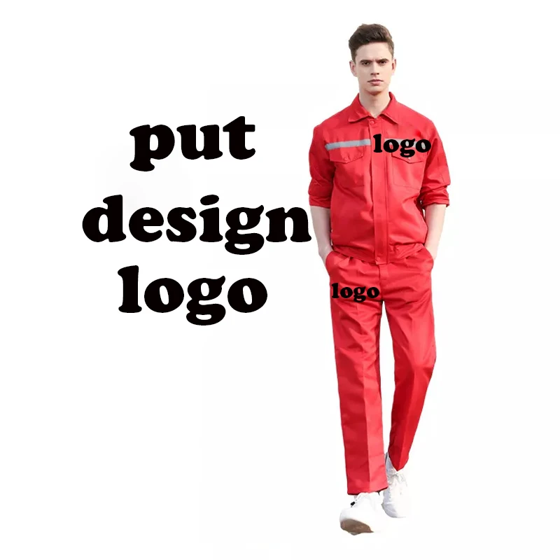 Wholesale Custom Logo Wear Resistant Worker Suit Reflective Unisex Factory Work Sets Uniforms