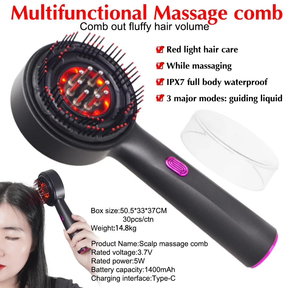 Electric Hair Scalp Massager Brush for Hair Growth Oil Applicator Massage Comb Red Light Devices