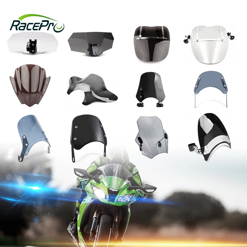 Racepro Wholesale OEM ODM Universal ABS Motorcycle Windscreen Windshield Covers Screen Windproof Deflector For Harley Bmw Honda