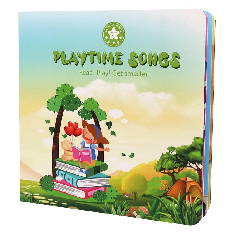 Hot sell children press button sound toy book alphabet game children music book bilingual coated paper children talking book