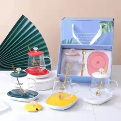 New Auto constant temperature intelligent heating glass mug Smart Constant Temperature 55 Degree Coffee Mug For Home Office