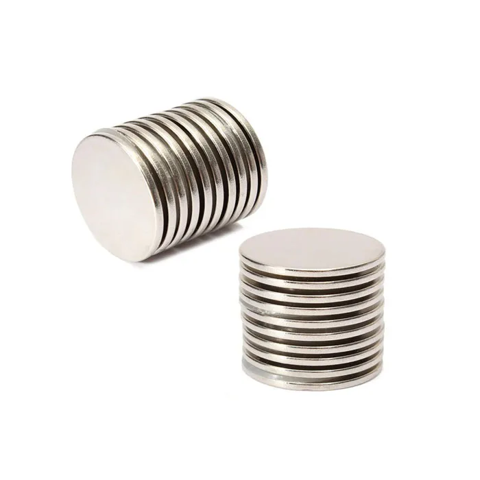 Magnetic Material 1.00 x 1/8 inch N45 Super Strong Ni Plated Neodymium Magnet