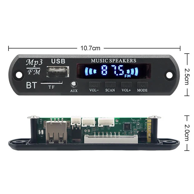 BT Recording Module 5V 12V Wireless USB TF AUX FM Radio Amplifier USB MP3 Decoder Board
