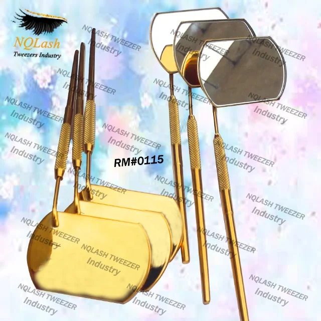 
Perfect View Large Rectangular Plasma Gold Color Eyelash Mirror / Eyelash Extension Mirror NQLASH Tweezers 
